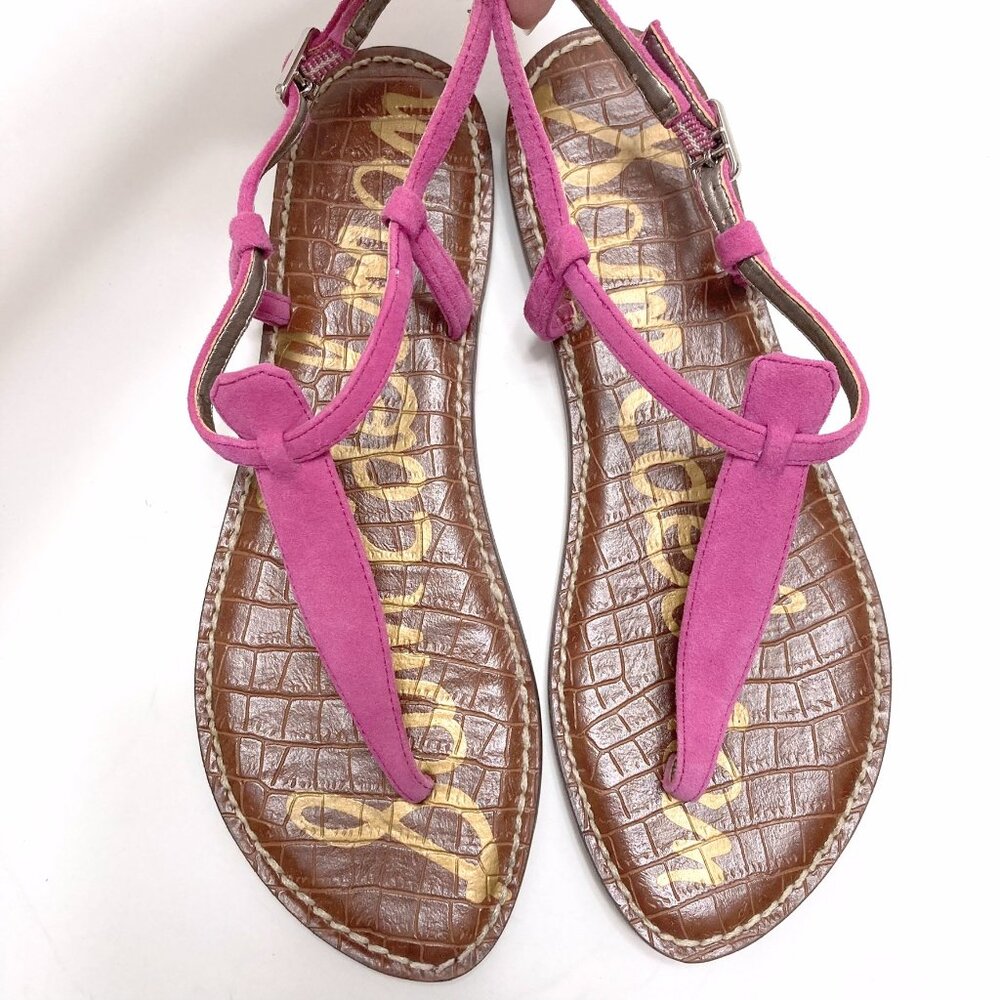 Sam Edelman Gigi T-Strap Sandals, Hot Pink suede, Size 7.5, NWOT